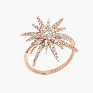 Djula Gold and Diamond Big Sun ring
